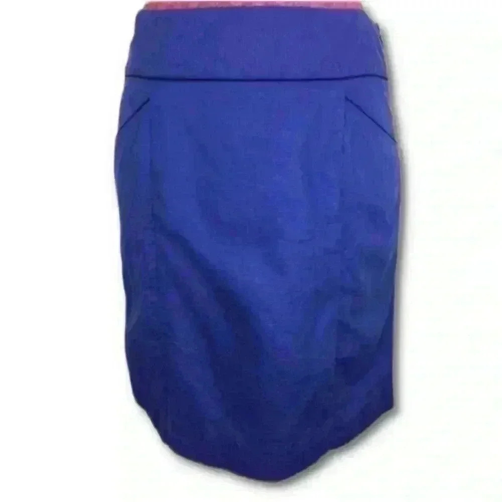 Floreat Skirt Blue Ruffles anthro Sz 6 Pockets
